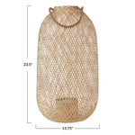 Hand-Woven Lantern with Handle and Insert