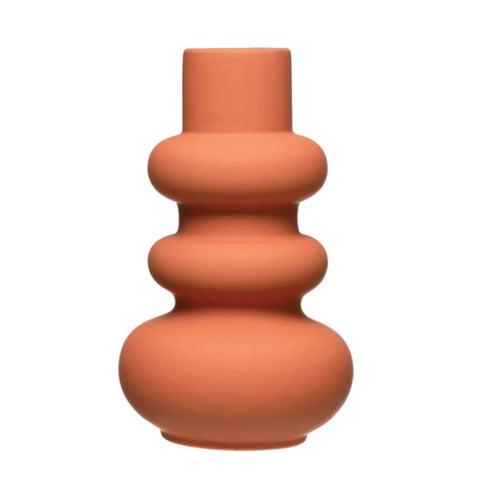 Stoneware Vase with Latex Glaze, Terracotta