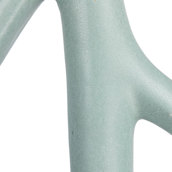Stoneware Sculptural Vase, Matte Blue, 14.75"H