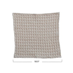 Stonewashed Cotton Waffle Weave Dish Cloths, Natural, Set of 3