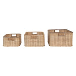 Palm & Rattan Baskets w/ Handles, 3 Sizes