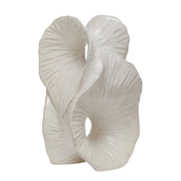 Stoneware Sculpture, Reactive Glaze, Matte White, 6.75"W x 5.25"D x 10.25"H