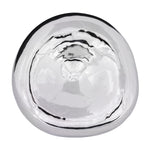 Decorative Stoneware Bowl, Chrome Finish, 7.25"W