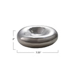 Decorative Stoneware Bowl, Chrome Finish, 7.25"W