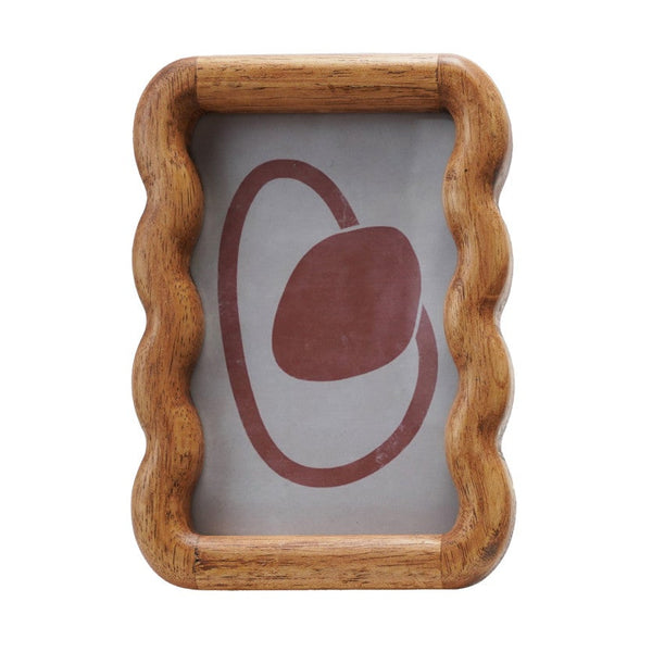Rubberwood Scalloped Photo Frame, Natural (Holds 4" x 6" Photo)