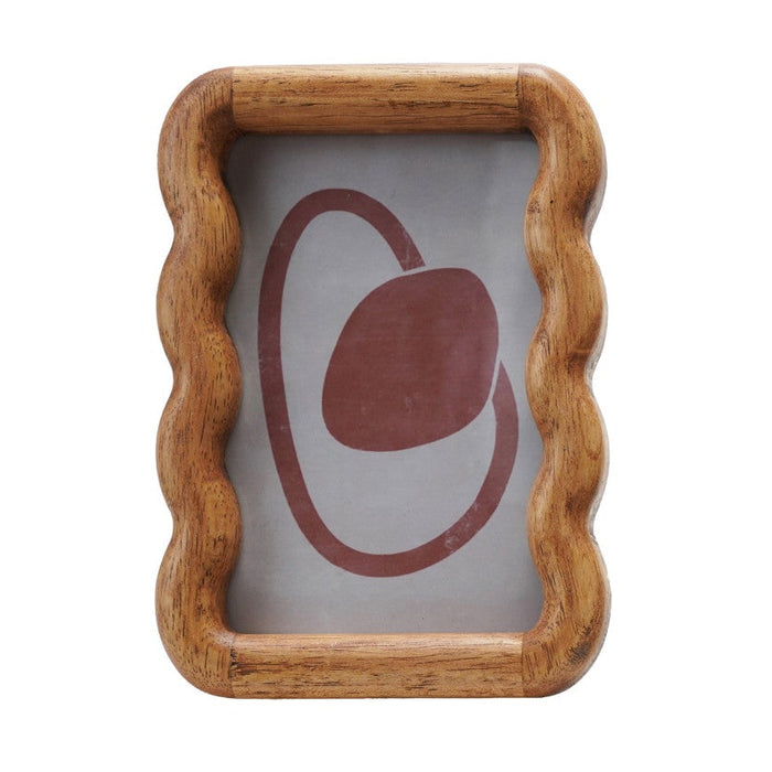 Rubberwood Scalloped Photo Frame, Natural (Holds 4" x 6" Photo)