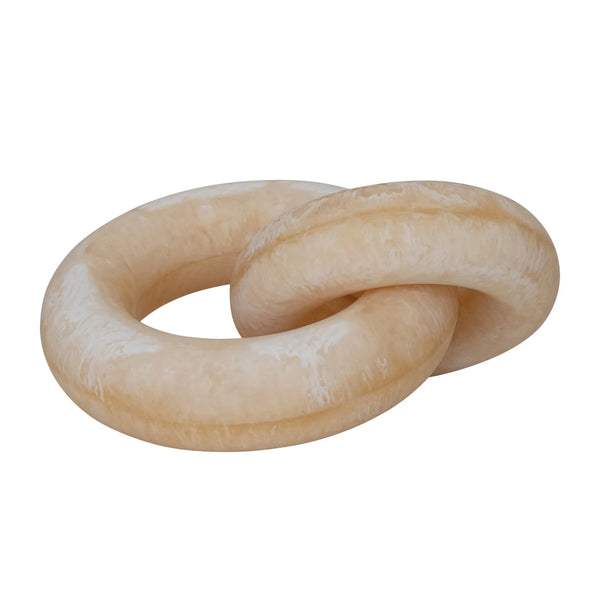 Marbled Resin Oversized Chain Links - Nude