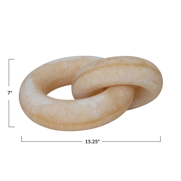Marbled Resin Oversized Chain Links - Nude