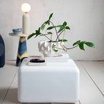 Stoneware Sculptural Planter, Matte White