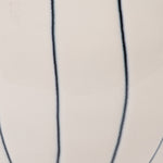 Organic Striped Vase -White & Blue, 9"H