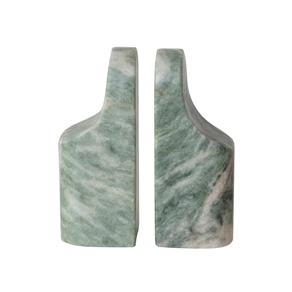 Marble Bookends - Green Melange