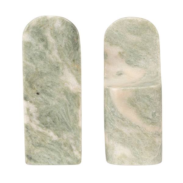Marble Bookends - Green Melange