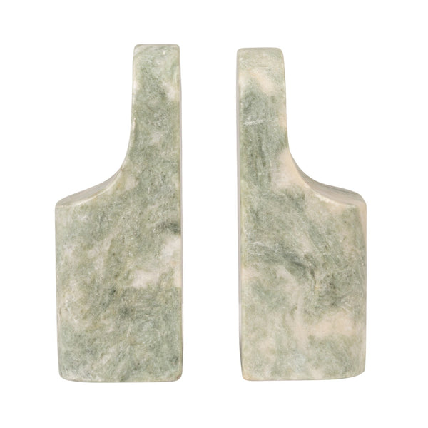 Marble Bookends - Green Melange