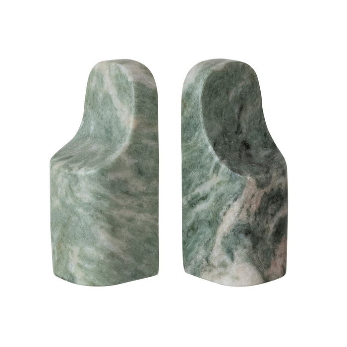 Marble Bookends - Green Melange