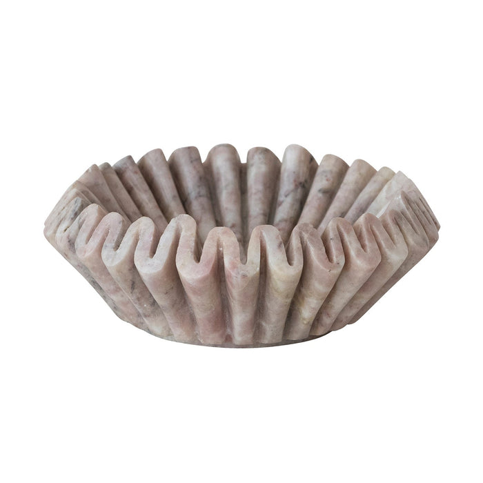 Marble Fluted Dish, Pink, 7"Dia
