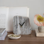 Marble Table Clock, 6.5"W x 6.5"H