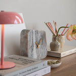 Marble Table Clock, 6.5"W x 6.5"H