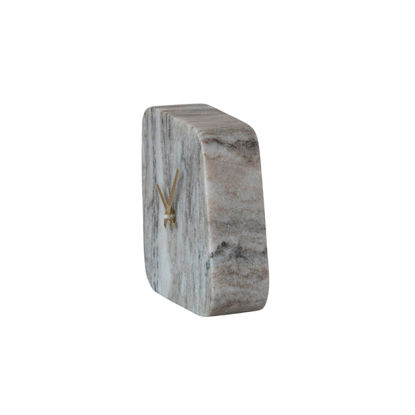 Marble Table Clock, 6.5"W x 6.5"H