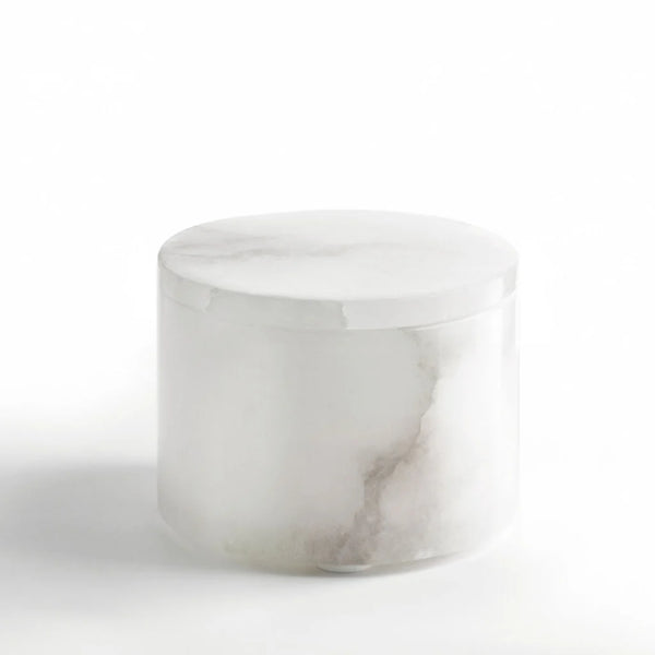Alabaster Cotton Jar - Alabaster / Unique