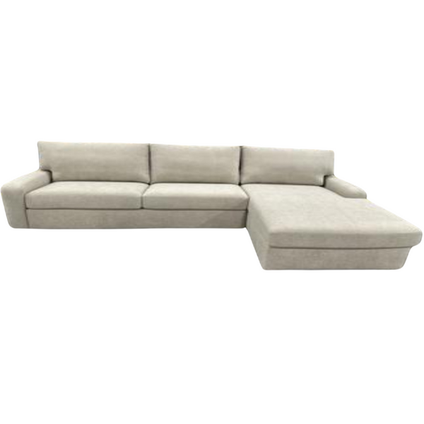 Carson RAF Chaise Sectional, Archer Sand Performance Fabric/Mink, 117"W x 68"D