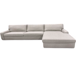 Carson RAF Chaise Sectional, Archer Linen Performance Fabric/Mink, 117"W x 68"D