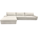 Carson LAF Chaise Sectional, Artemis Snow Performance Fabric/Mink, 117"W x 68"D