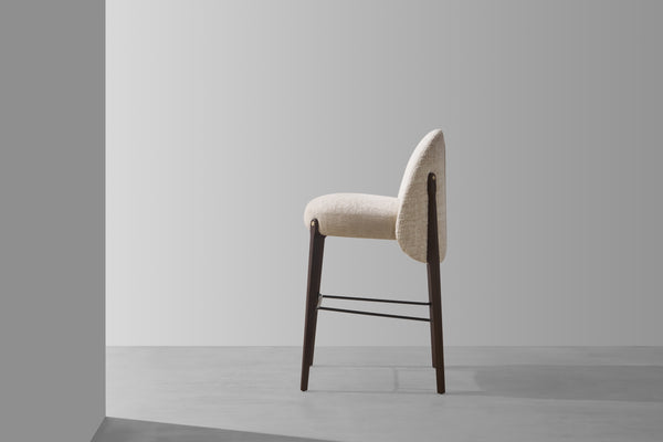 Ames Bar Chair, Smoked Oak/Gema/Arda Pearl