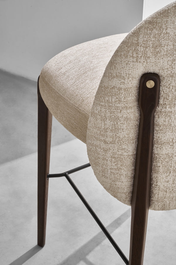 Ames Bar Chair, Smoked Oak/Gema/Arda Pearl
