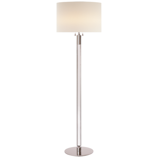 Riga Floor Lamp, Polished Nickel with Clear Glass