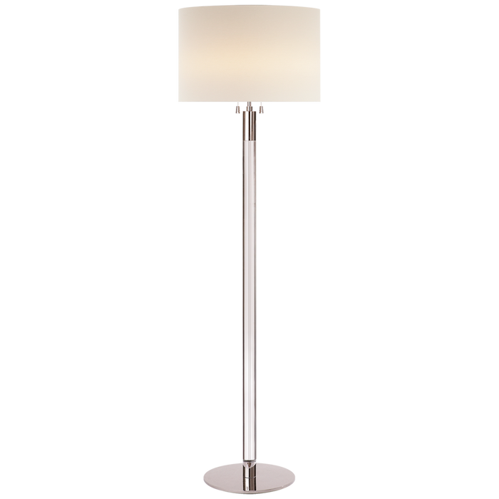 Riga Floor Lamp, Polished Nickel with Clear Glass