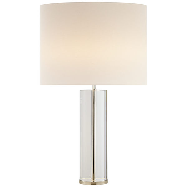 Lineham Table Lamp, Crystal with Polished Nickel