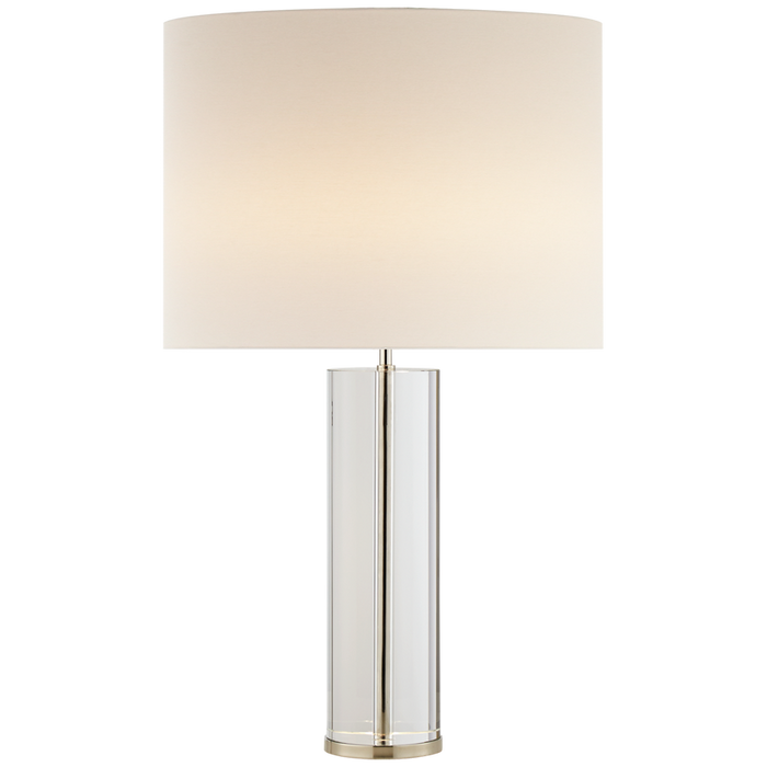 Lineham Table Lamp, Crystal with Polished Nickel