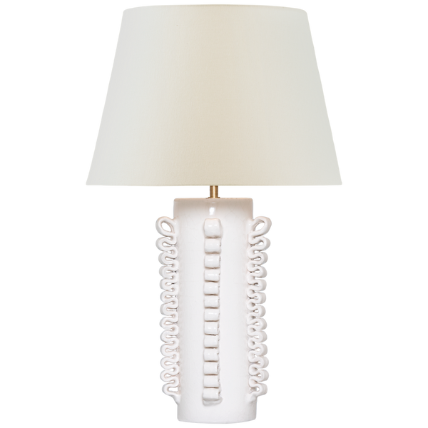 Amandine Table Lamp, Glossy White Crackle