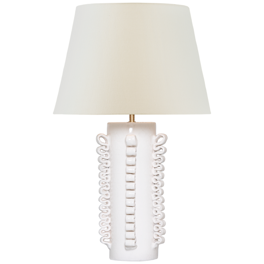 Amandine Table Lamp, Glossy White Crackle
