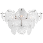 Loire Large Tiered Flush Mount, Polished Nickel/White Glass