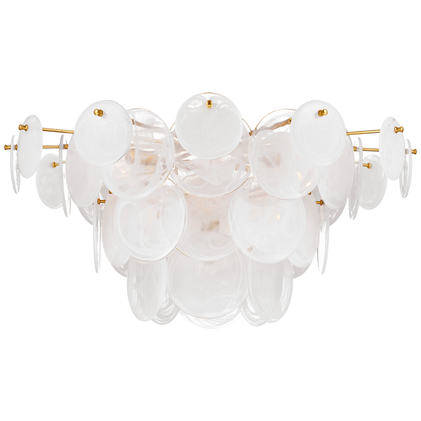 Loire Grande Flush Mount, Gild/White Glass