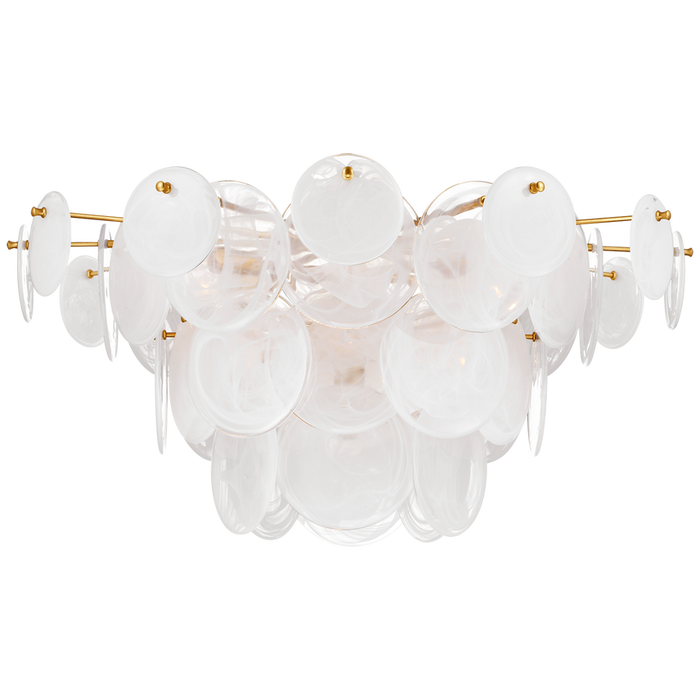 Loire Grande Flush Mount, Gild/White Glass