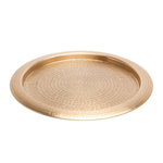 Winsford Antique Hammered Brass Round Tray, 15.5"Dia