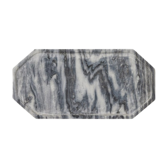 Aila Gray Marble Serving Tray, 14"W