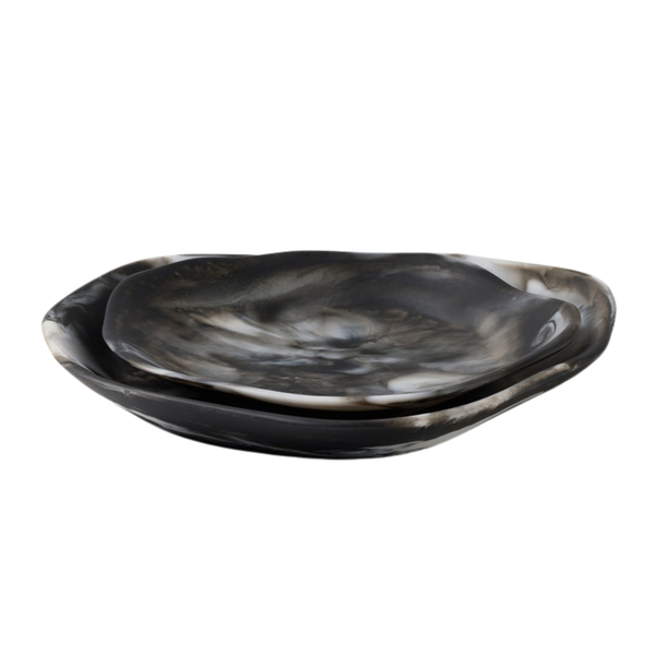 Beatrix Serving Trays - Black Swirled, 2 sizes