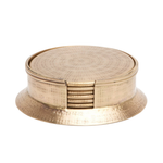 Winsford Antique Hammered Brass Coasters, S/6