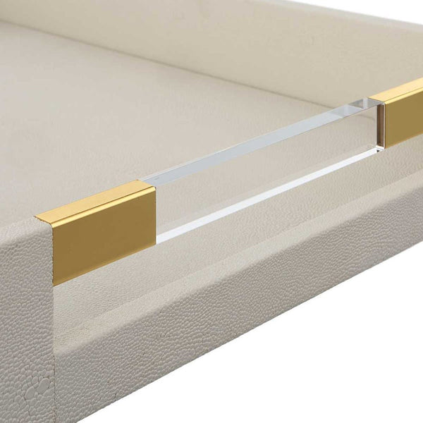 Wessex Tray, White, 19"W x 3"H x 14"D