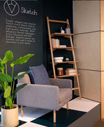 Tosta Leaning Shelf, Light Oak, 26.75" W × 17.25" D × 75.5" H