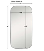 Taft Mirror - Polished Nickel, 21"W x 41"H x 1"D