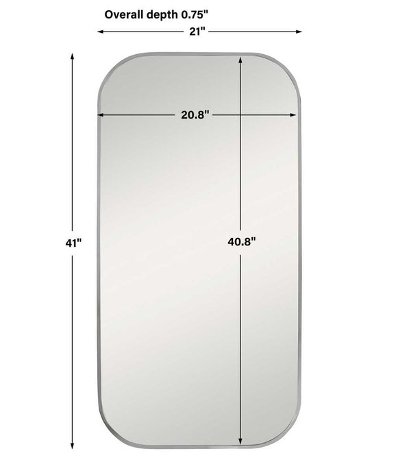 Taft Mirror - Polished Nickel, 21"W x 41"H x 1"D