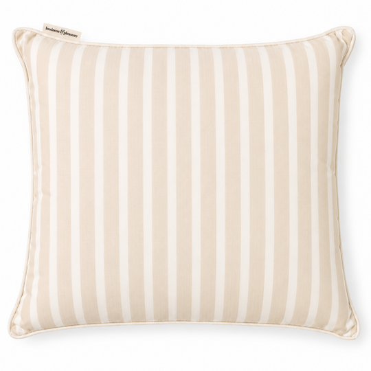 The Euro Throw Pillow - Monaco Natural Stripe, 26" x 26"