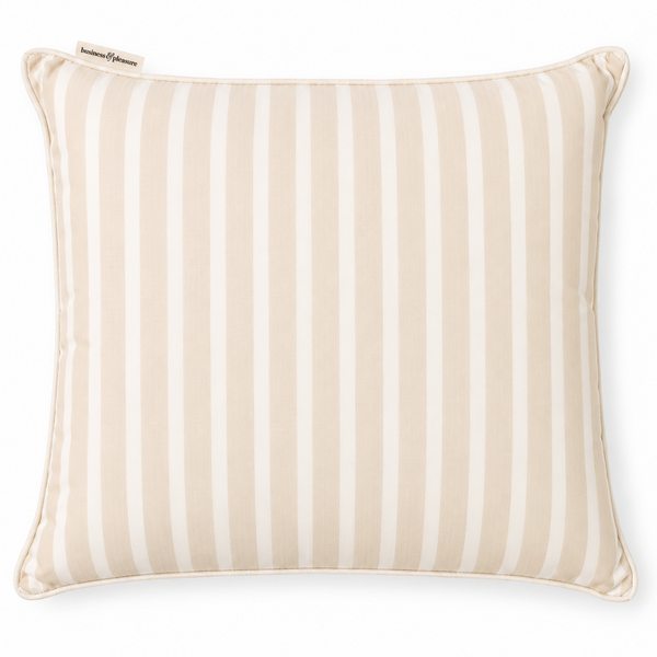 The Euro Throw Pillow - Monaco Natural Stripe, 26" x 26"