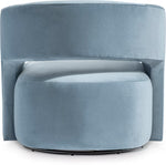 Chloe Fabric Swivel Chair - Blue Velvet