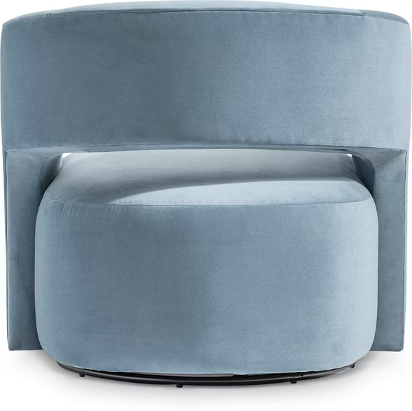 Chloe Fabric Swivel Chair - Blue Velvet