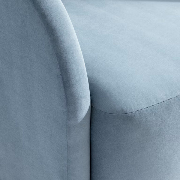 Chloe Fabric Swivel Chair - Blue Velvet